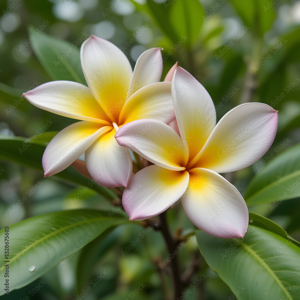 Fototapeta premium Stunning Plumeria Flowers HighRes Image