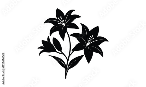 Black Lilies Bloom Elegant Design