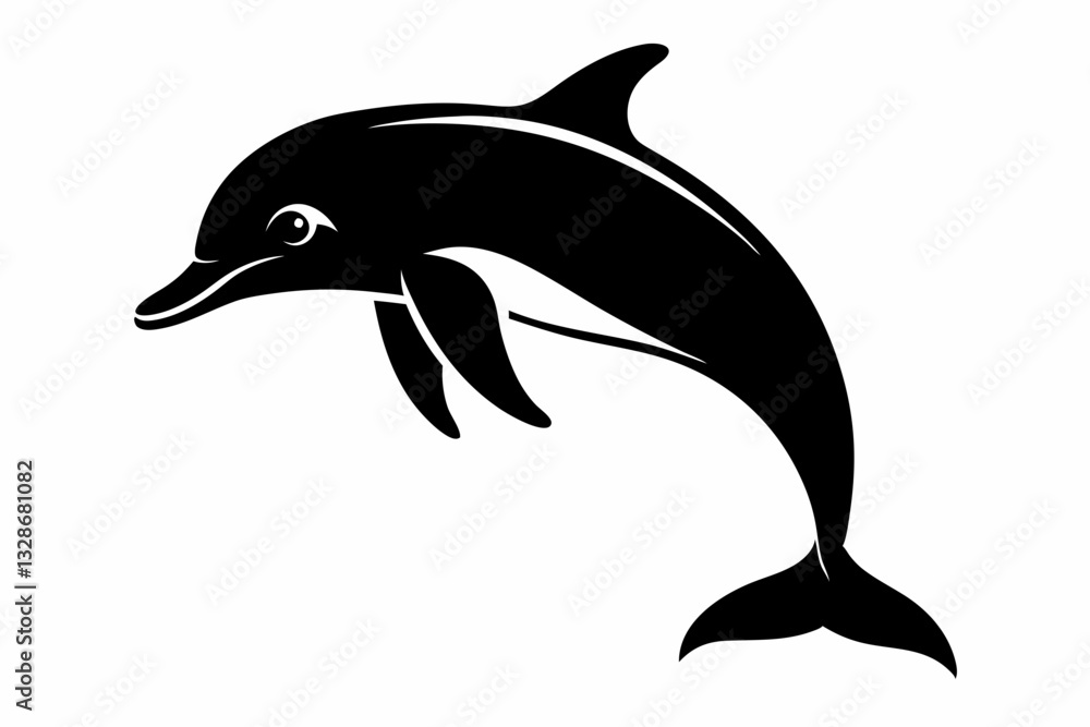 Fototapeta premium dolphin line art silhouette vector illustration
