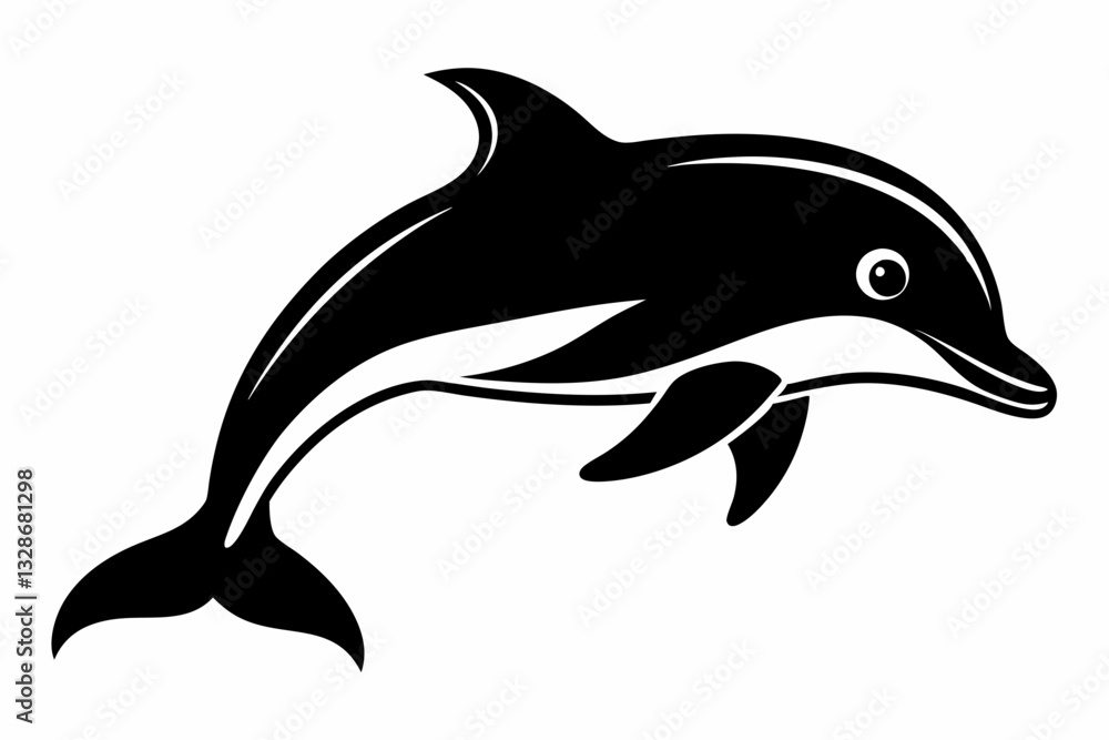 Naklejka premium dolphin line art silhouette vector illustration