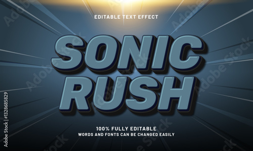 sonic rush editable text effect with a race and speed text style
