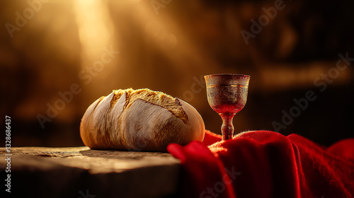 Bread and Wine for Last Supper photo