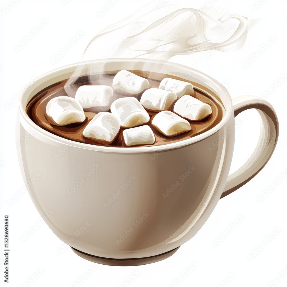 Cozy Hot Chocolate with Marshmallows in a Warm Cup Surrounded by Whimsical Steam and Comforting Vibes Cozy Hot Chocolate with Marshmallows in a Warm Cup Surrounded by Whimsical Steam and Comforting Vibes