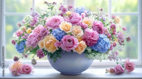 Beautiful floral arrangement indoor setting photography bright natural light close-up aesthetics and design