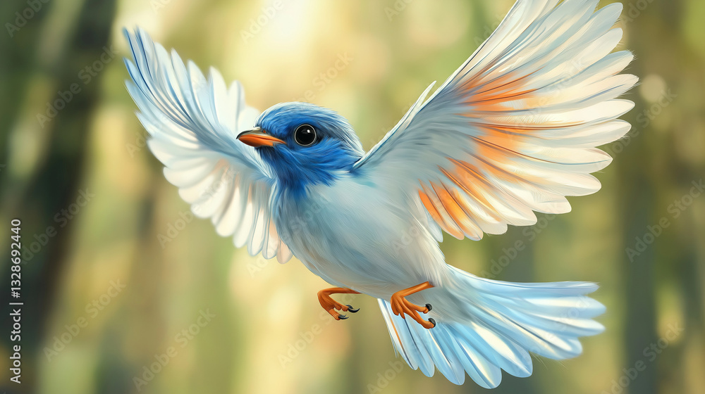 Fototapeta premium flying bird on a blur background
