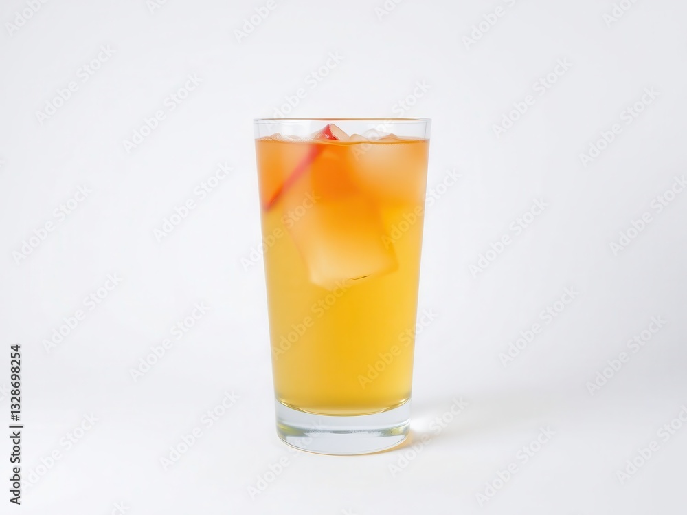 Iced Apple Cider Cocktail Drink in Tall Glass Iced Apple Cider Cocktail Drink in Tall Glass