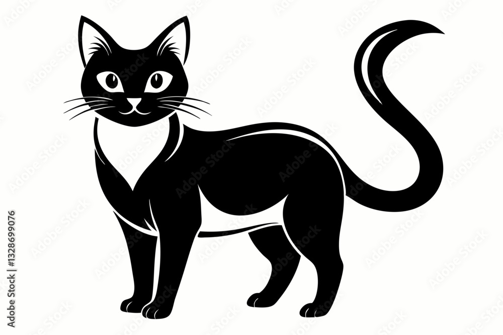cat line art silhouette vector illustration cat line art silhouette vector illustration