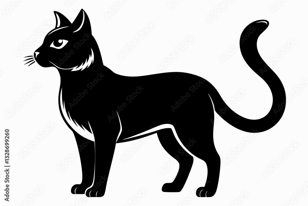 Obraz premium cat line art silhouette vector illustration