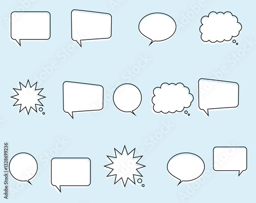 speech bubble vector icon set isolated on background.