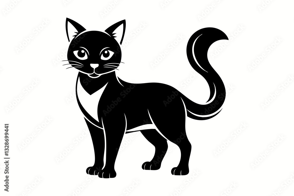 cat line art silhouette vector illustration cat line art silhouette vector illustration