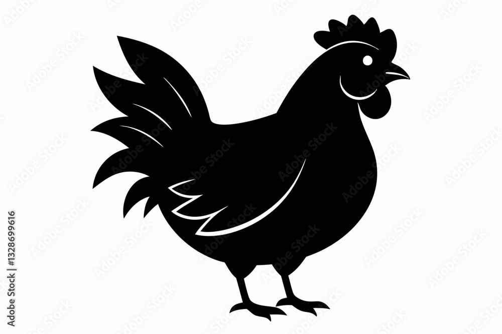 chicken line art silhouette vector illustration chicken line art silhouette vector illustration