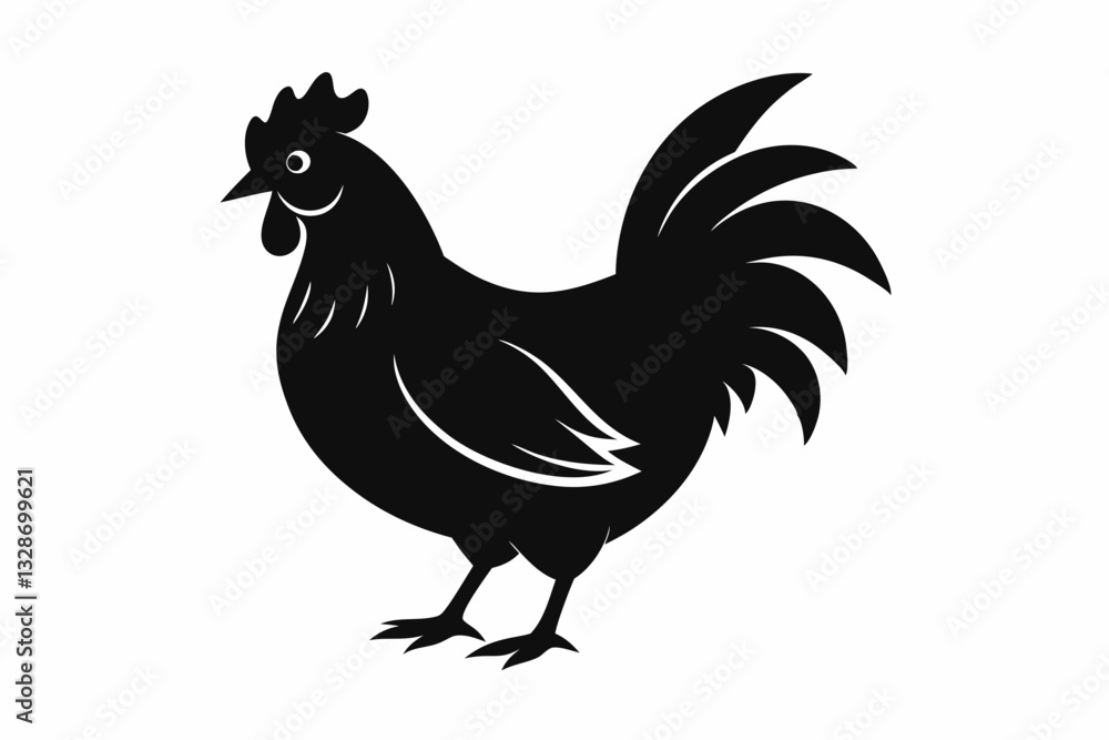 chicken line art silhouette vector illustration chicken line art silhouette vector illustration