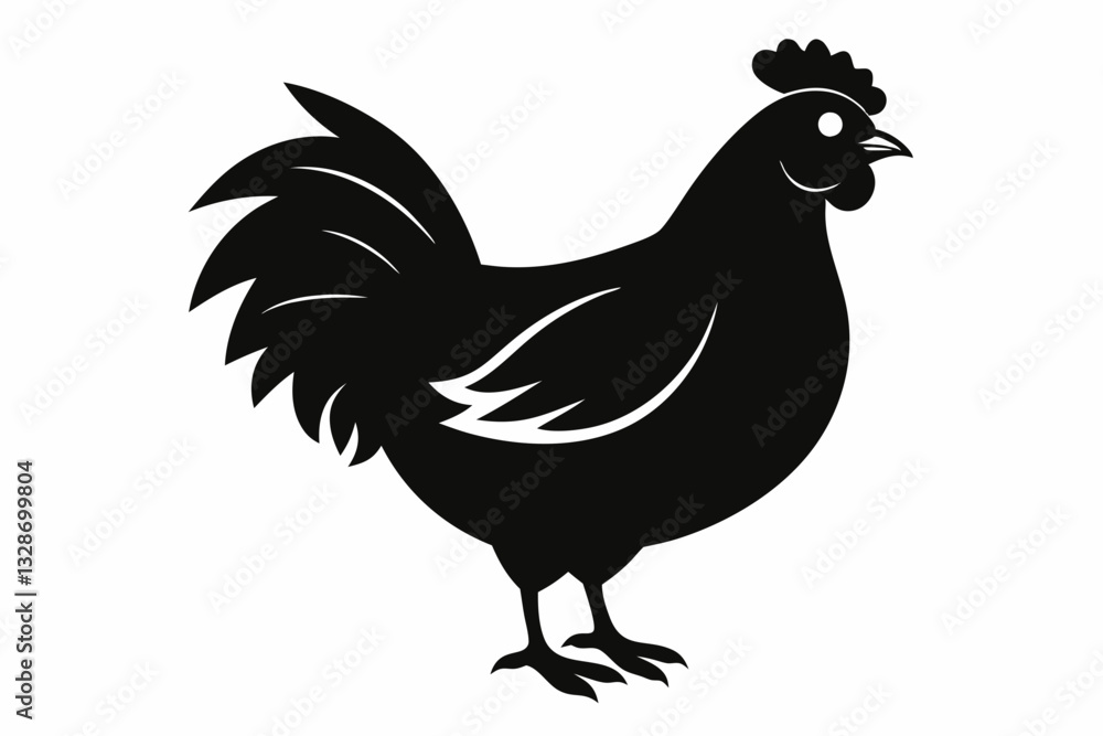 Fototapeta premium chicken line art silhouette vector illustration
