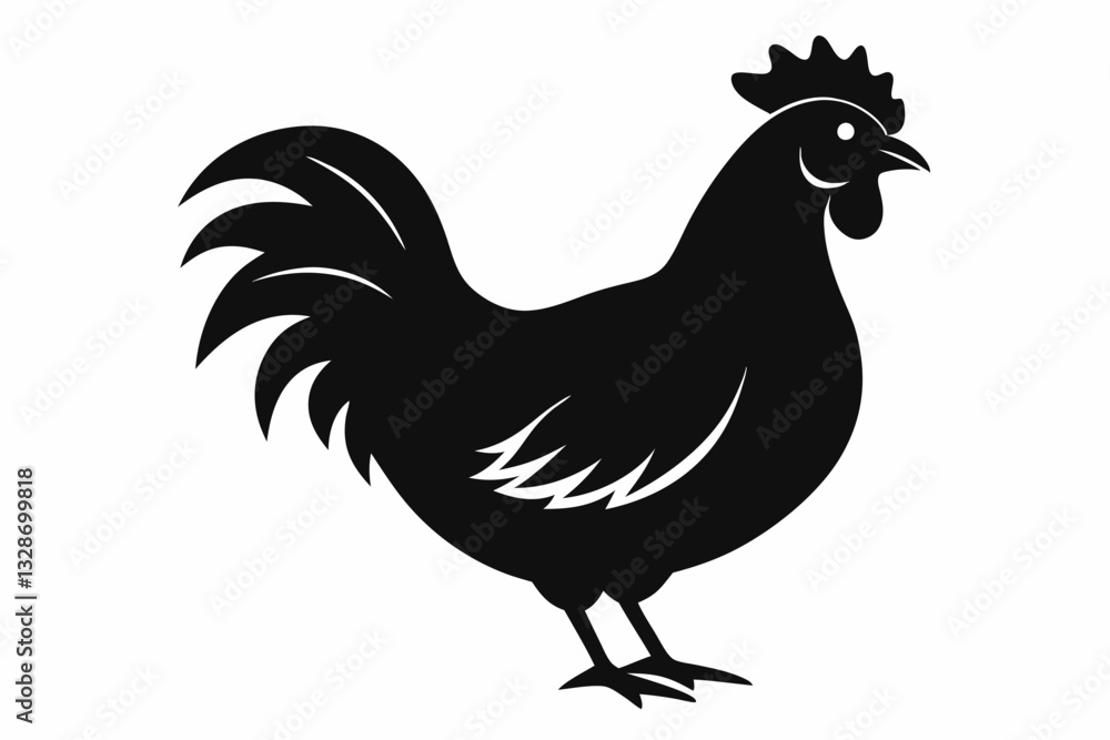 chicken line art silhouette vector illustration chicken line art silhouette vector illustration