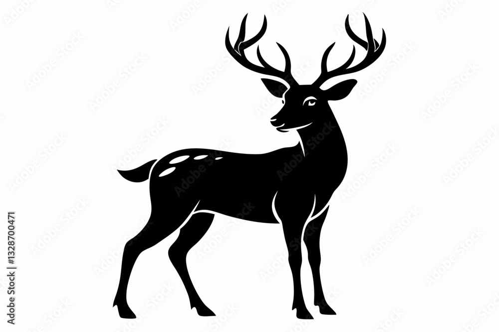 deer line art silhouette vector illustration deer line art silhouette vector illustration
