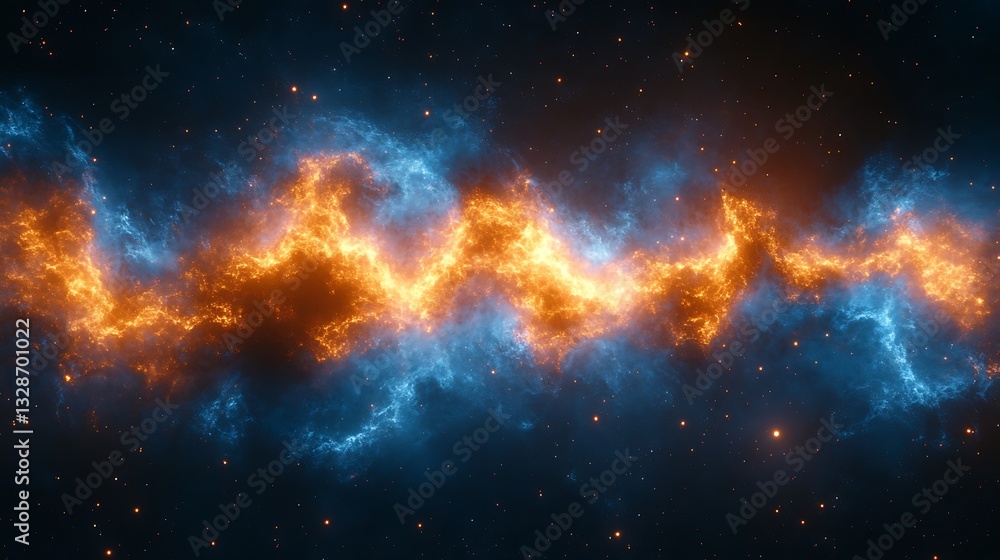 Fototapeta premium Stellar energy waves outer space digital art cosmic environment astral viewpoint