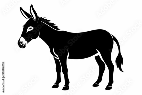 donkey line art silhouette vector illustration