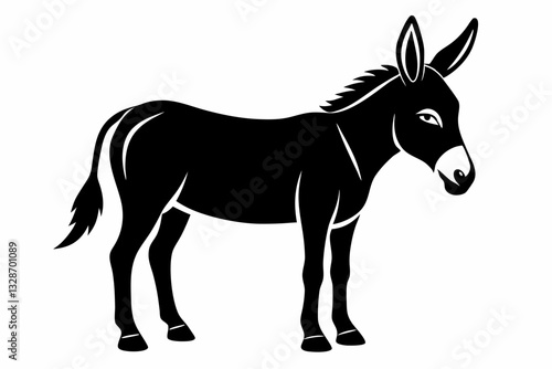 donkey line art silhouette vector illustration