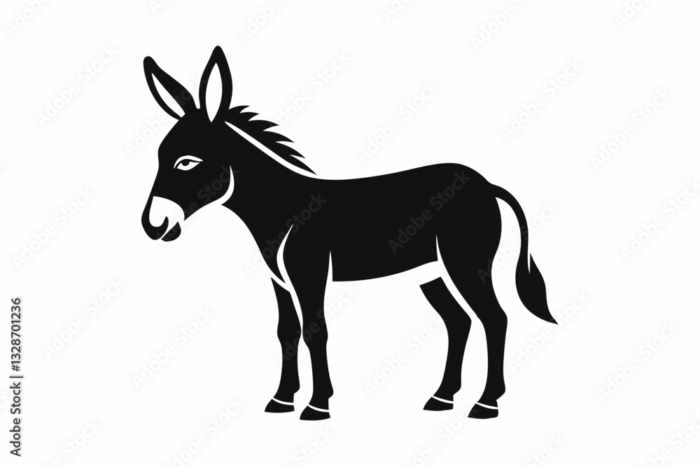 donkey line art silhouette vector illustration donkey line art silhouette vector illustration