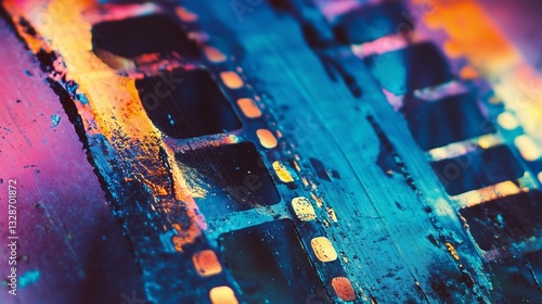 close up of a computer circuit board