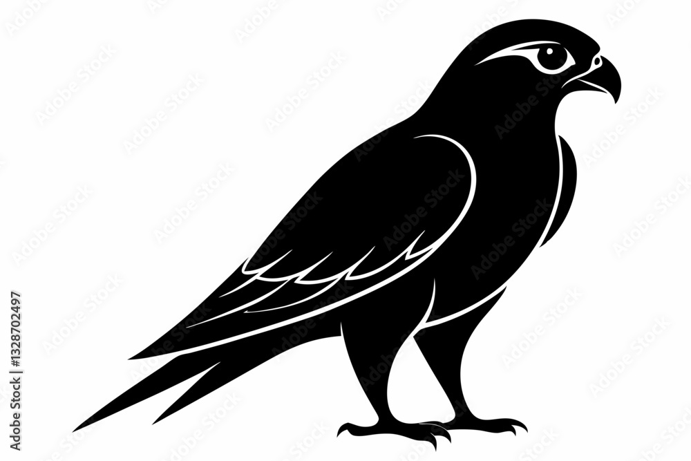 falcon line art silhouette vector illustration falcon line art silhouette vector illustration