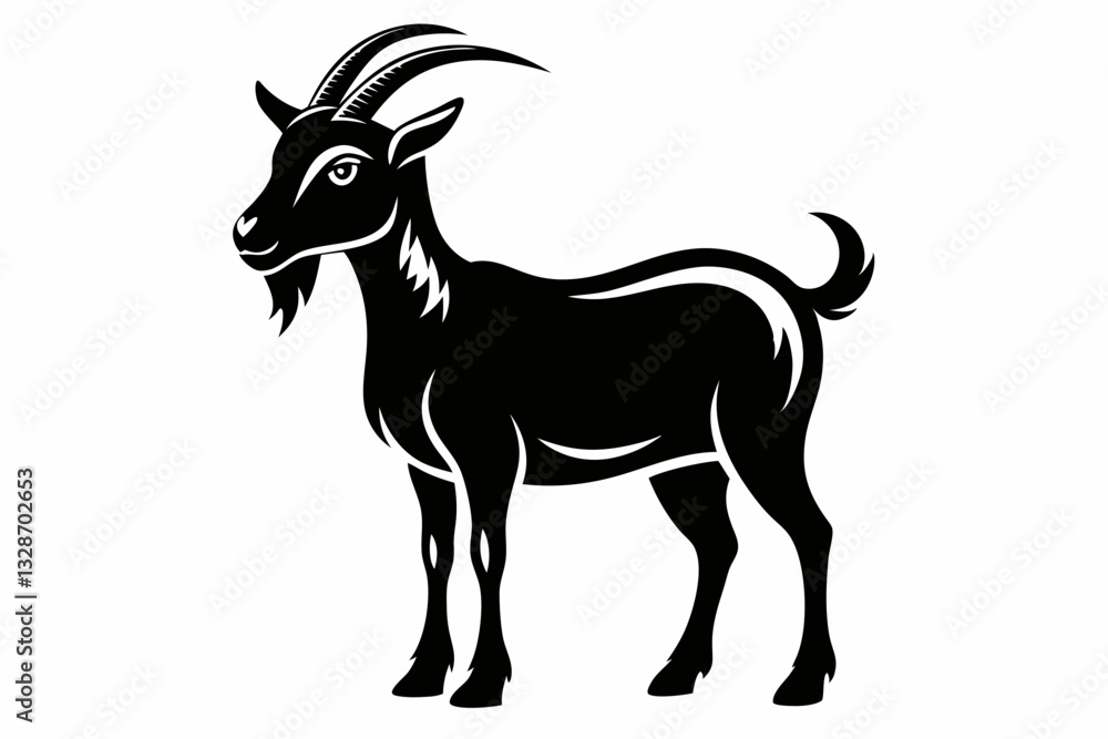Fototapeta premium goat line art silhouette vector illustration