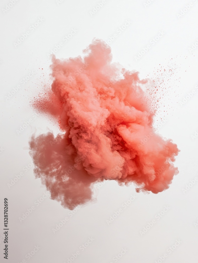 Fototapeta premium Photograph of a cloud of red smoke or dust. the cloud is in the center of the image and appears to be floating in the air.