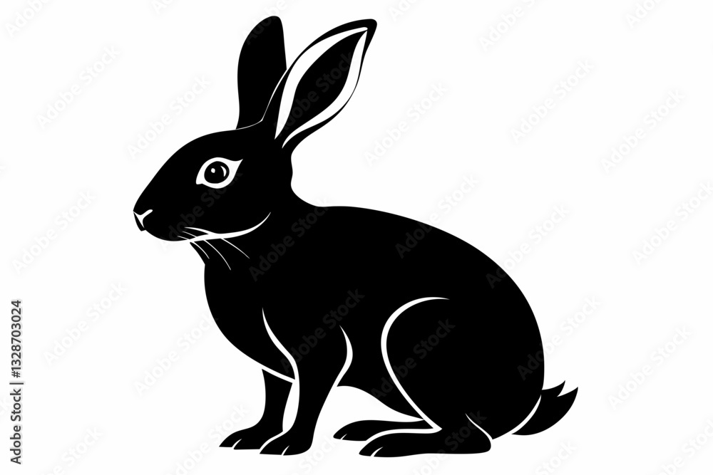Obraz premium hare line art silhouette vector illustration