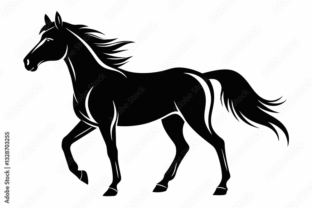 horse line art silhouette vector illustration horse line art silhouette vector illustration