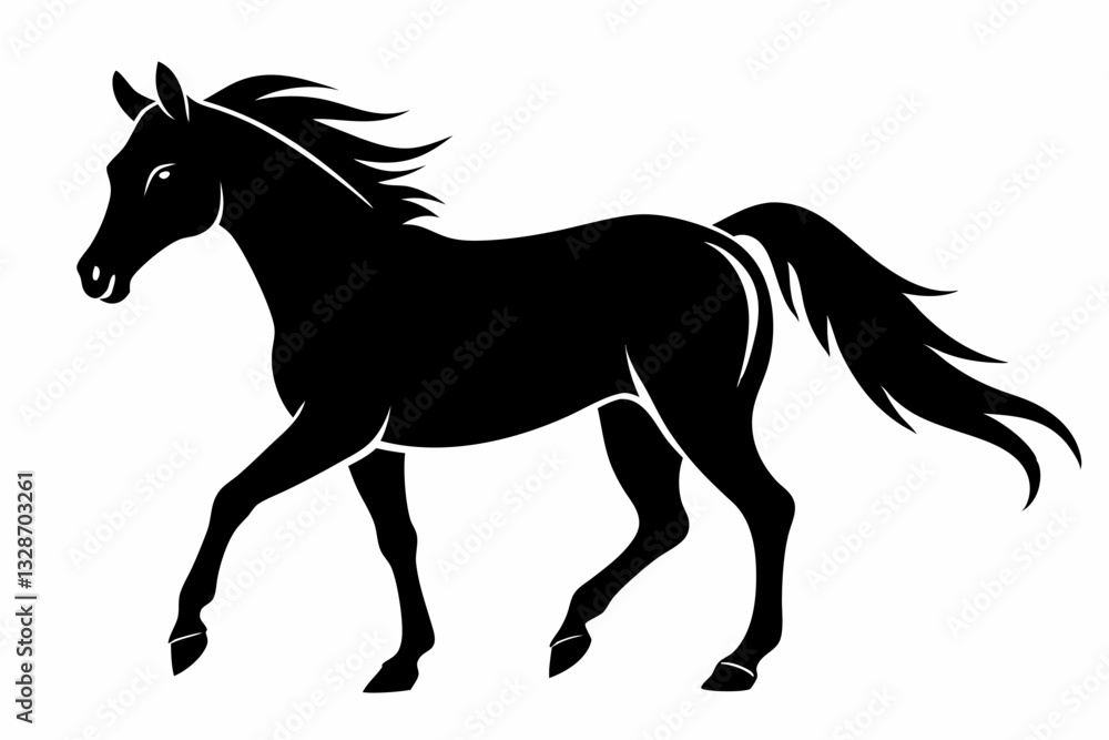 horse line art silhouette vector illustration horse line art silhouette vector illustration