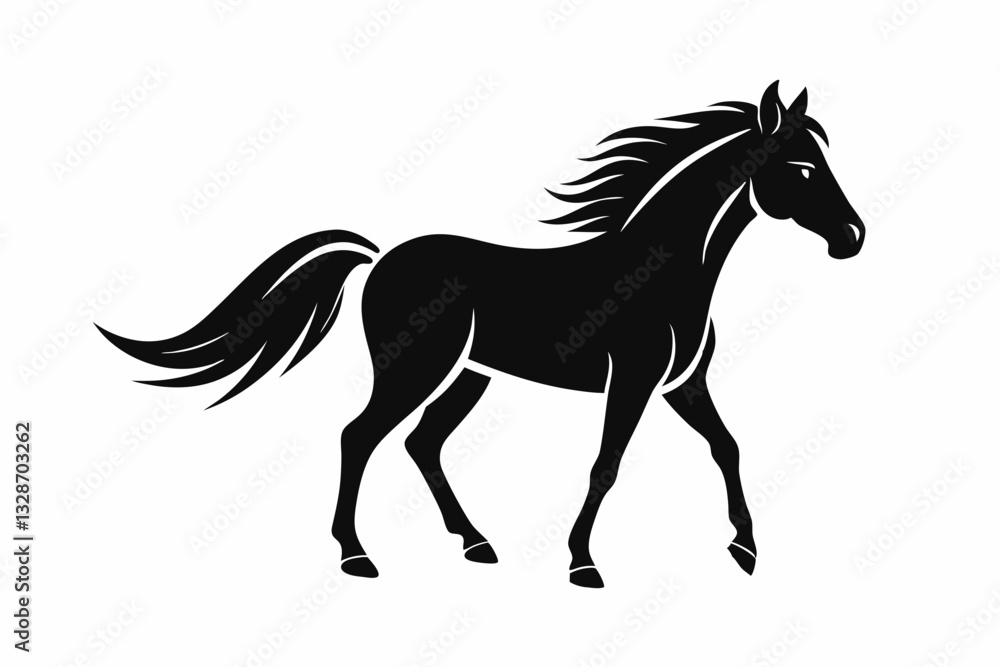 horse line art silhouette vector illustration horse line art silhouette vector illustration