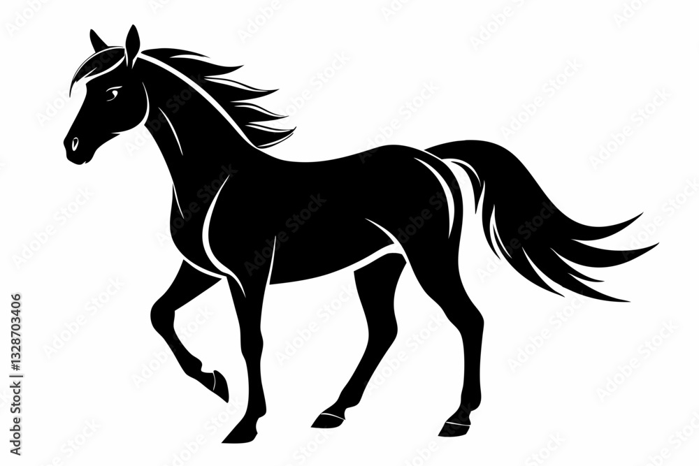 Obraz premium horse line art silhouette vector illustration