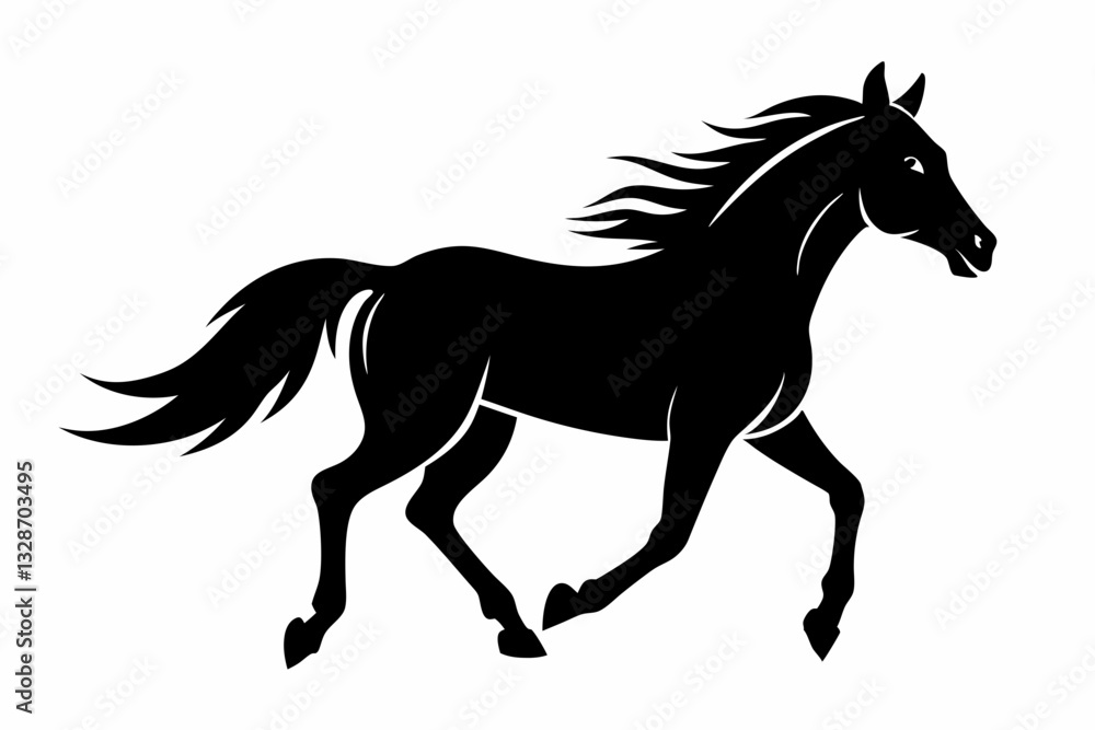 horse line art silhouette vector illustration horse line art silhouette vector illustration