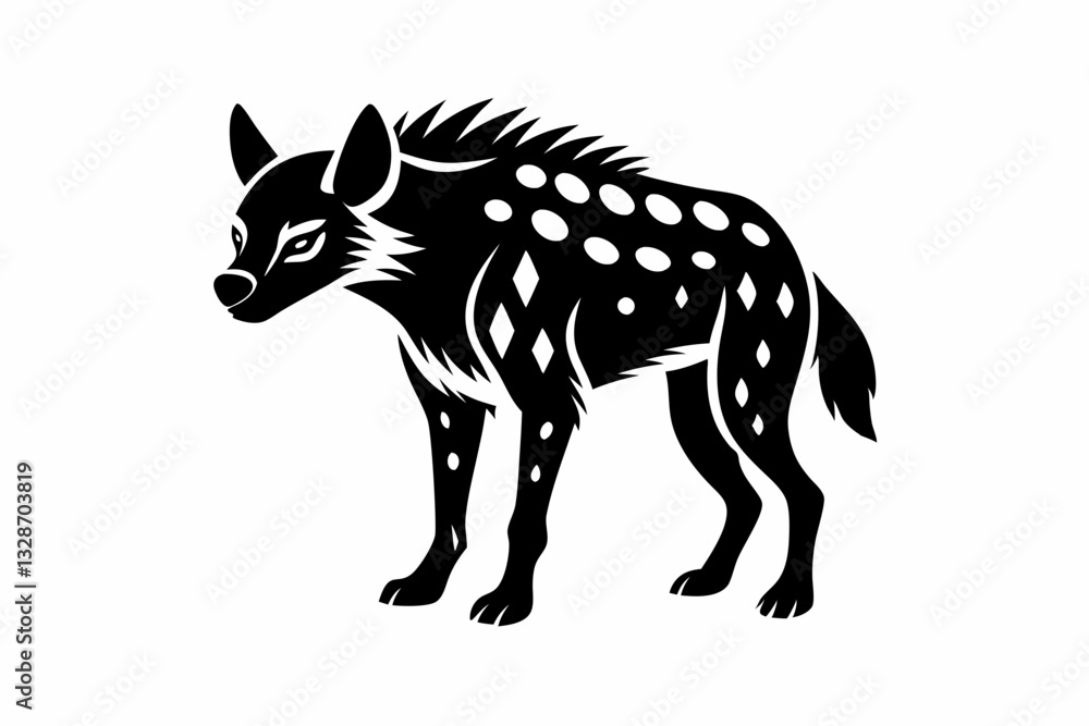 Fototapeta premium hyena line art silhouette vector illustration