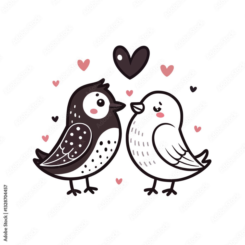 birds on branch - love and romance concept. birds on branch - love and romance concept.