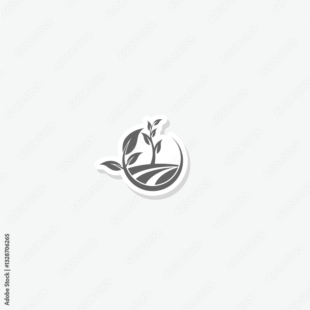 Nature, logo concept illustration sticker isolated on gray background Nature, logo concept illustration sticker isolated on gray background