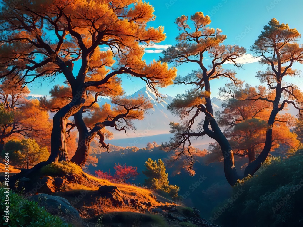 Vibrant Vivid Landscape with Dramatic Lighting Vibrant Vivid Landscape with Dramatic Lighting