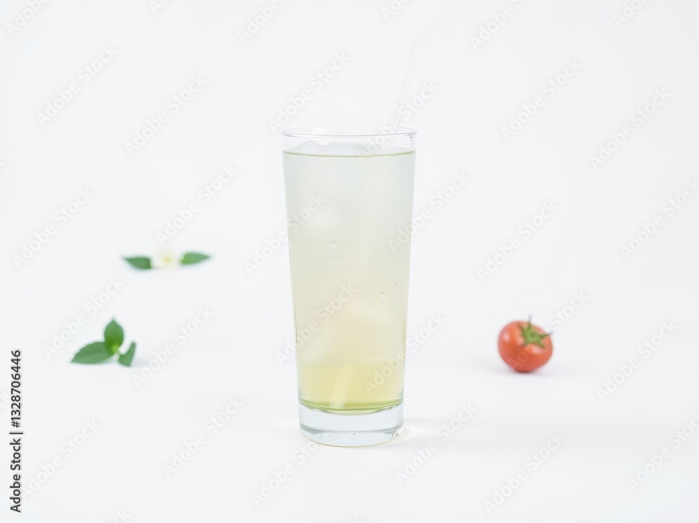 Refreshing Iced Herbal Tea Drink in Glass Refreshing Iced Herbal Tea Drink in Glass