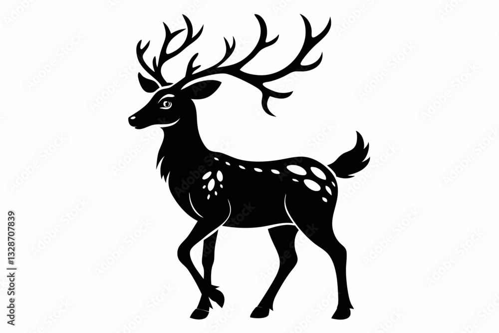 Obraz premium reindeer line art silhouette vector illustration
