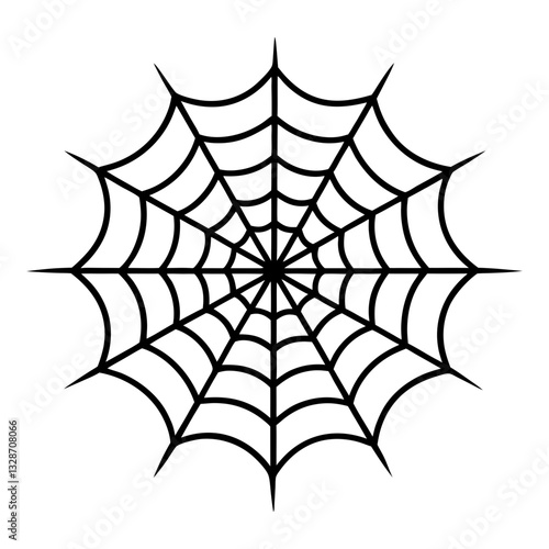 Spider Web Line Art Illustration
