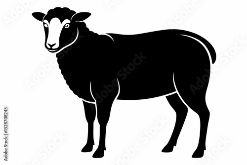 sheep line art silhouette vector illustration