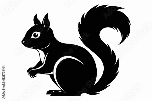 squirrel line art silhouette vector illustration