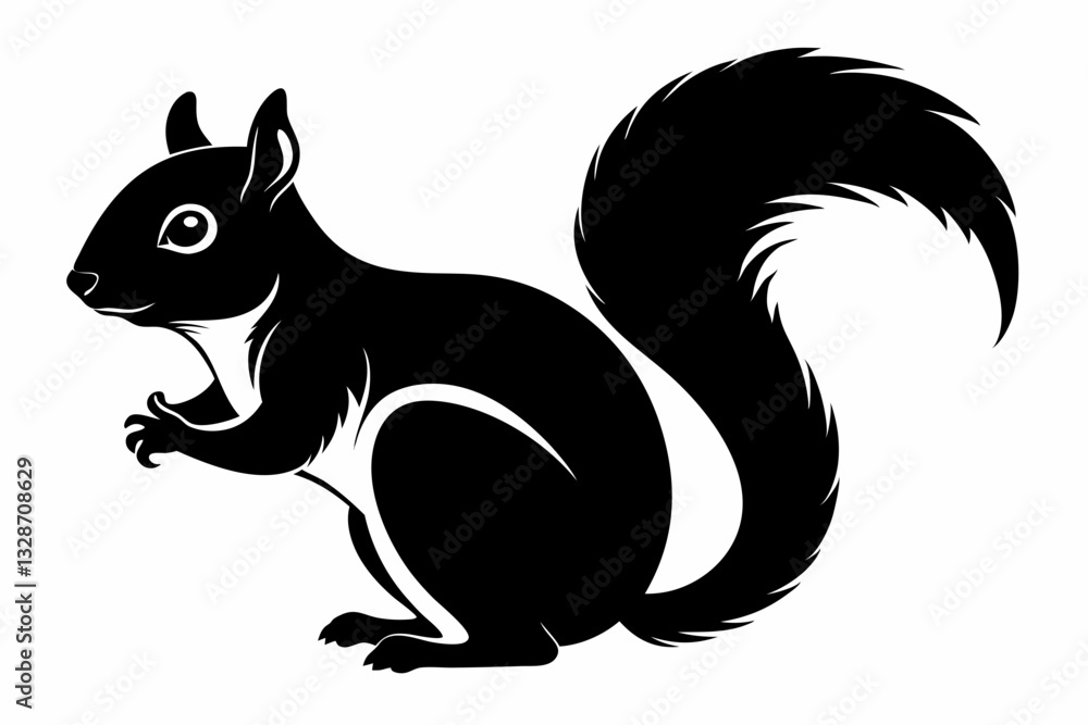 squirrel line art silhouette vector illustration squirrel line art silhouette vector illustration