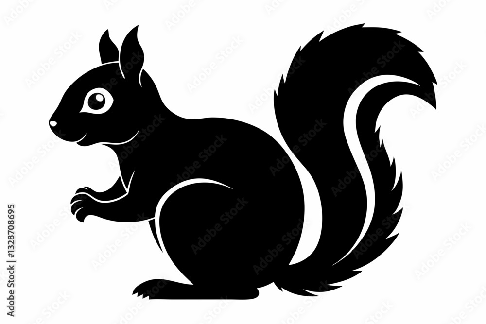 squirrel line art silhouette vector illustration squirrel line art silhouette vector illustration