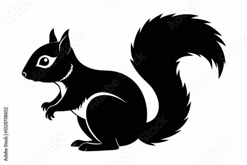 squirrel line art silhouette vector illustration