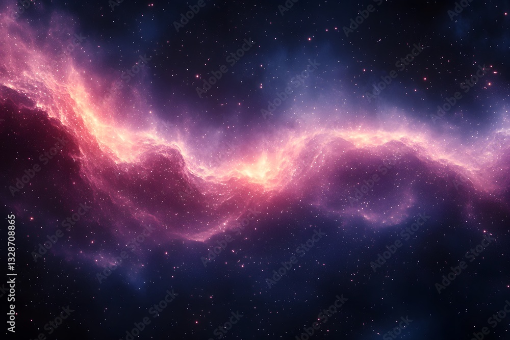 Obraz premium Cosmic Nebula with Vibrant Colors in Deep Space for Science and Astronomy Themes