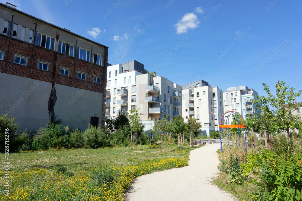 Prudhon garden in Ivry-sur-Seine city Prudhon garden in Ivry-sur-Seine city