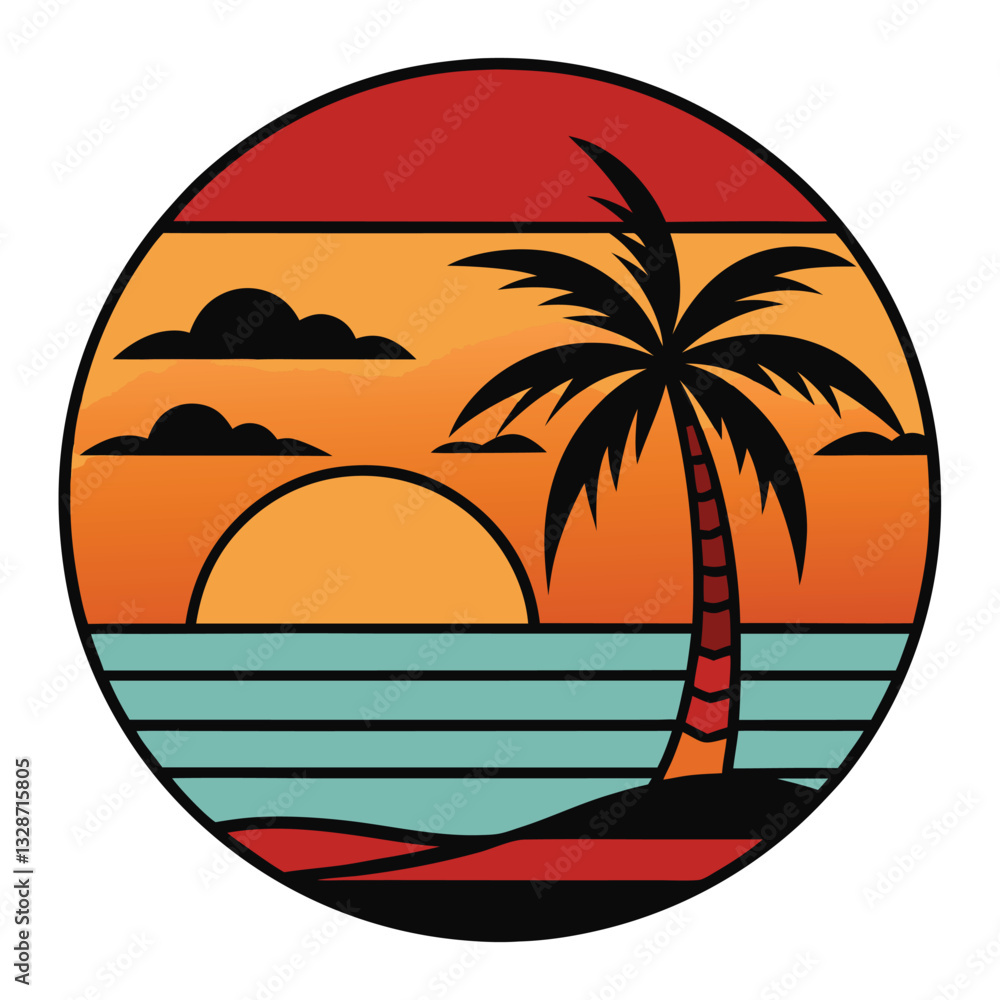 Obraz premium Beach sunset vector