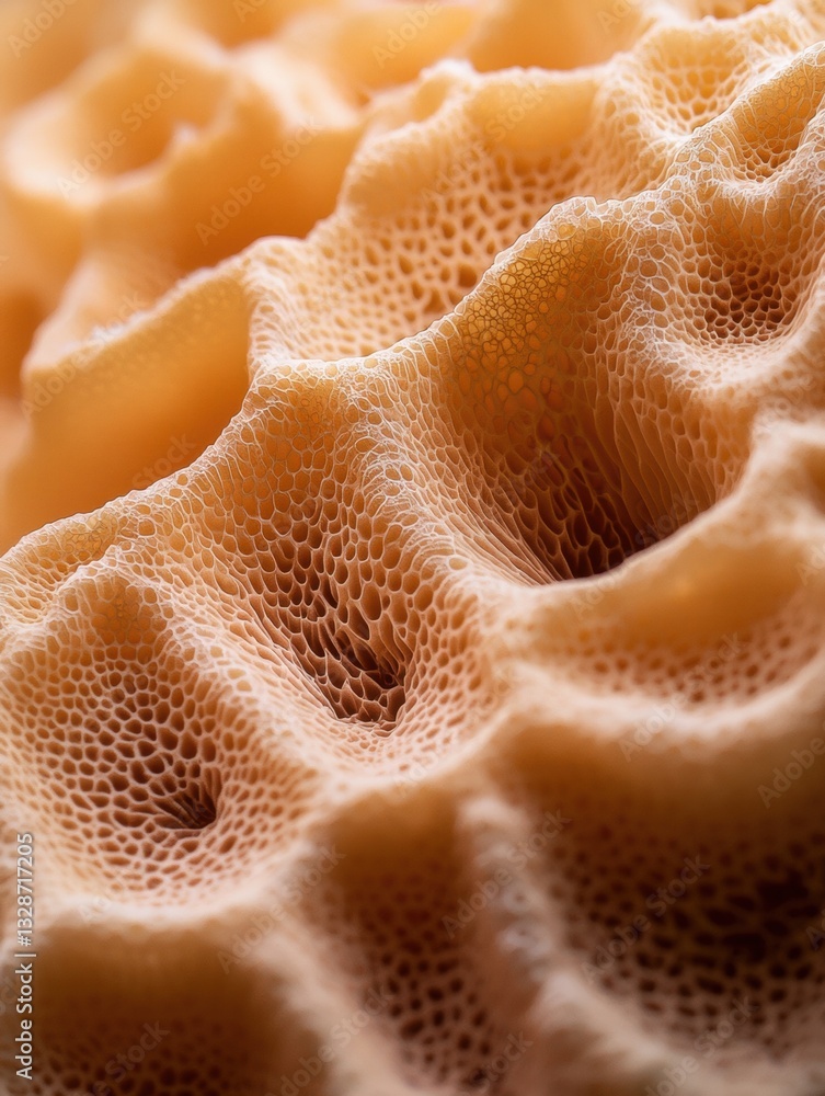 Fototapeta premium Close-up of a group of orange-colored coral-like structures. the structures are arranged in a radial pattern, with each structure having a unique shape and texture.