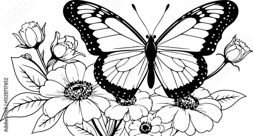 black and white butterfly